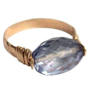 Gemshine - Damen - Ring - Spannring - Vergoldet - Amethyst - Blau, Ringgröße:56 (17.8)