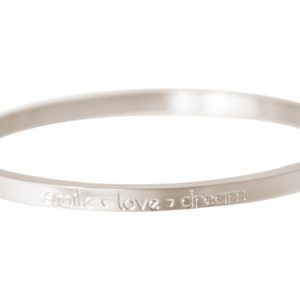 Gemshine - Damen - Armband - Armreif - Smile - Love - Dream - WISHES - Silber - 4 mm