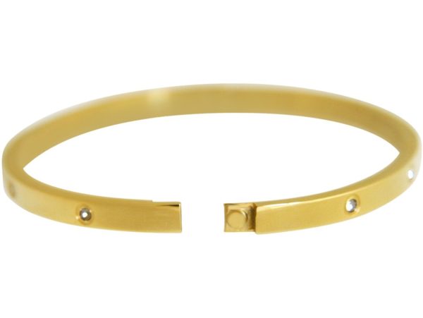 Gemshine - Damen - Armband - Armreif - WISHES - Sparkle - Glanz - Funkeln - Gold - 4 mm - Image 4