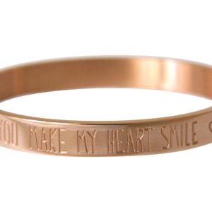 Gemshine - Damen - Armband - Armreif - You make my heart Smile - WISHES - Rose Gold - 8 mm