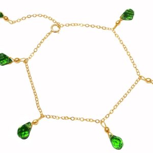 Gemshine - Damen - Armband - Vergoldet - Peridot - Tropfen - Facettiert - Grün - Größenverstellbar