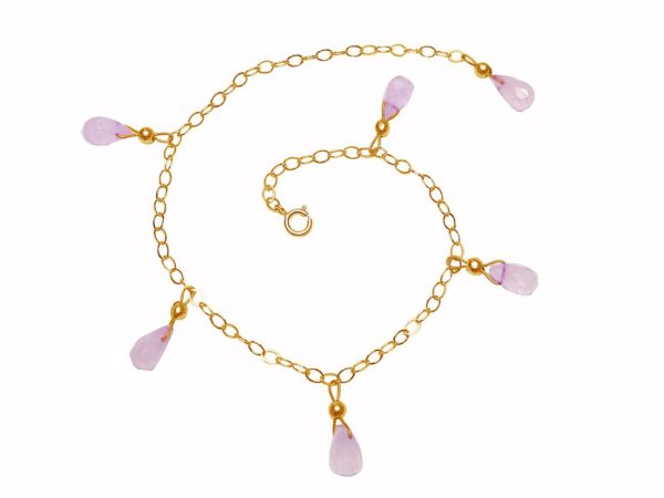 Gemshine - Damen - Armband - Vergoldet - Rosenquarz - Tropfen - Facettiert - Rosa - Größenverstellbar - Image 4