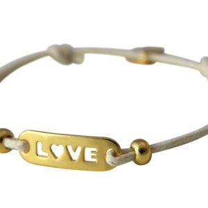 Gemshine - Damen - Armband - WISHES - LOVE - Gold - Nude