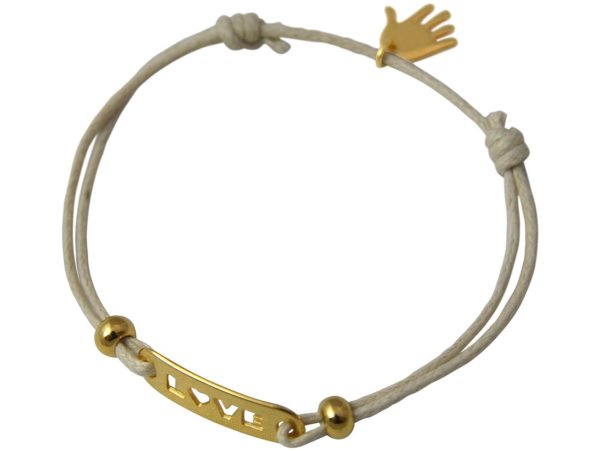 Gemshine - Damen - Armband - WISHES - LOVE - Gold - Nude - Image 3
