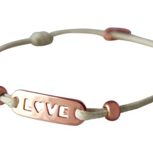 Gemshine - Damen - Armband - WISHES - LOVE - Rose Gold - Nude