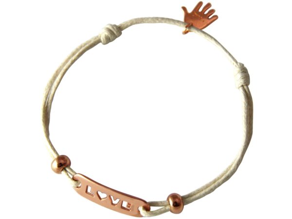 Gemshine - Damen - Armband - WISHES - LOVE - Rose Gold - Nude - Image 3