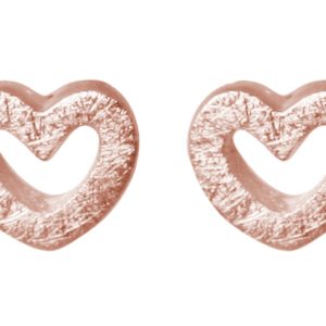 Gemshine - Damen - Herz - Ohrringe - Ohrstecker - 925 Silber - Rose Vergoldet - 7mm