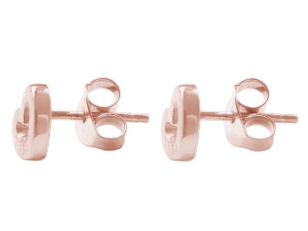 Gemshine - Damen - Herz - Ohrringe - Ohrstecker - 925 Silber - Rose Vergoldet - 7mm - Image 3