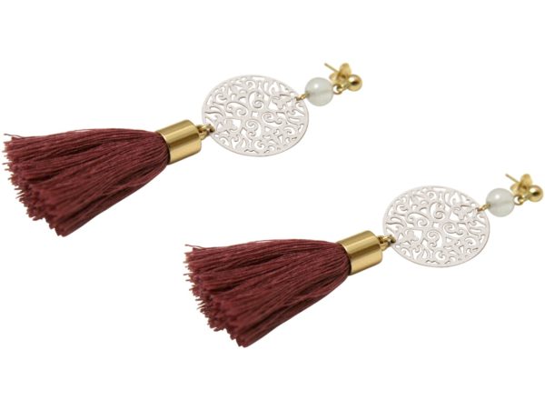 Gemshine - Mala Ohrringe - Vergoldet - Edelstein - Rose - Beige - 5 cm - Image 4