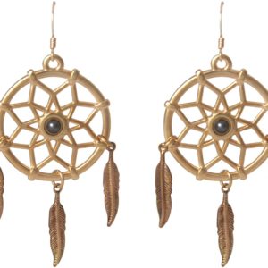 Gemshine - Traumfänger Ohrringe - Rose Vergoldet - Boho - Feder - 7 cm