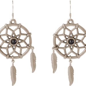 Gemshine - Traumfänger Ohrringe - Versilbert - Boho - Feder - 7 cm
