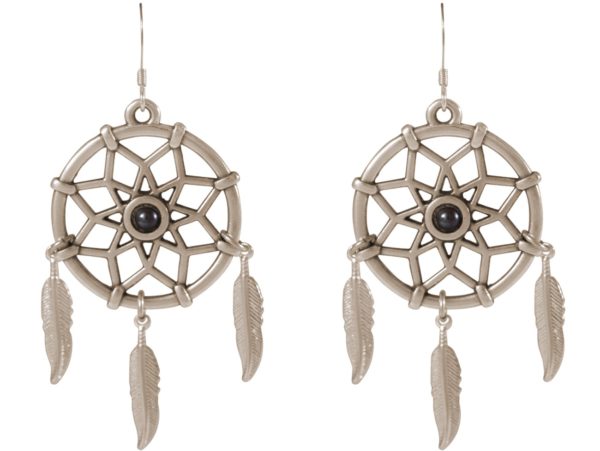 Gemshine - Traumfänger Ohrringe - Versilbert - Boho - Feder - 7 cm