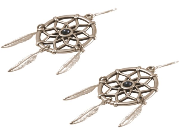 Gemshine - Traumfänger Ohrringe - Versilbert - Boho - Feder - 7 cm - Image 4