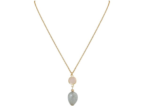 GEMSHINE Halskette mit Aquamarin und Rosenquarz. Anhänger aus 925 Silber oder hochwertig vergoldet an 60 cm Kette. Made in München / Deutschland. Im edlen Etui geliefert. Auch als Set mit Ohrringen. - Image 3