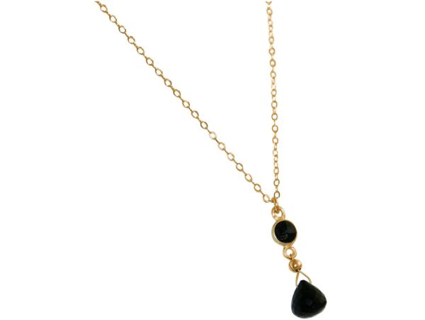 GEMSHINE Halskette mit schwarzen Onyx Edelsteinen. 925 Silber oder hochwertig vergoldeter Tropfen Anhänger an 45 cm Kette. Made in München / Deutschland. Im edlen Etui. Auch als SET mit Ohrringen. - Image 4