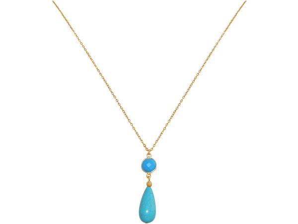 GEMSHINE Halskette mit Türkis Edelsteinen. Anhänger aus 925 Silber oder hochwertig vergoldet an 60cm Kette. Made in München / Deutschland. Im edlen Schmucketui geliefert. Auch als Set mit Ohrringen. - Image 3