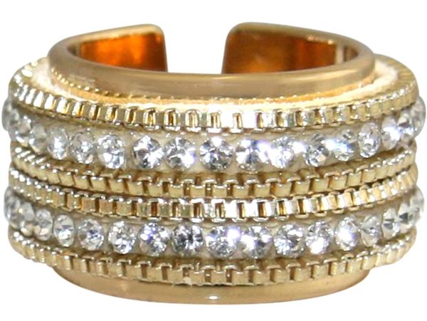 GEMSHINE Ring mit Lederband und Strass. Größenverstellbar: versilbert, vergoldet, rose vergoldet. Qualitätsvoller Schmuck Made in Madrid / Spain. - Image 3