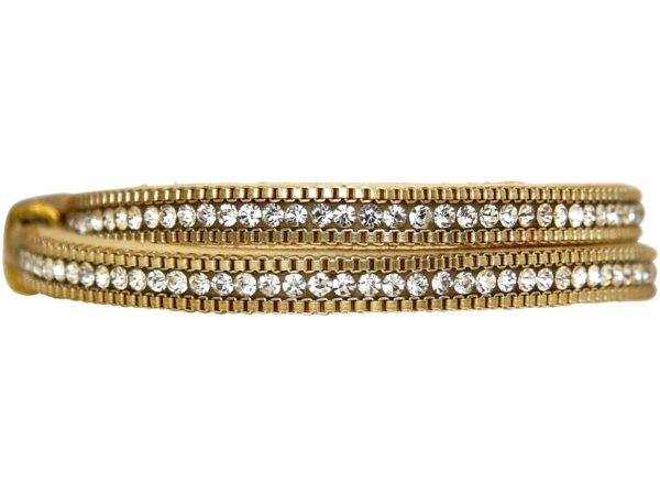 GEMSHINE Wickelarmband mit Leder, Kette und Strass, Silber, hochwertig vergoldet oder rose. Made in Madrid / Spain. Qualitätsvoller Schmuck im edlen Etui., Metall Farbe:Silber vergoldet - Image 3