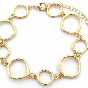 Armband gold Metall Kettenarmband Gliederarmband breit groß modern
