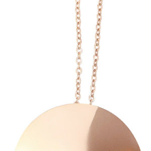Edelstahl Ankerkette + Anhänger rund Kette Damenkette rose gold Zirkonia modern