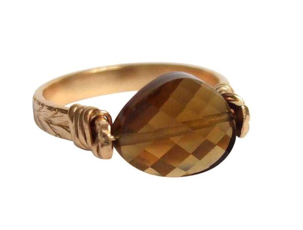 Gemshine - Damen - Ring - Spannring - Vergoldet - Rauchquarz - Braun, Ringgröße:59 (18.8) - Image 4