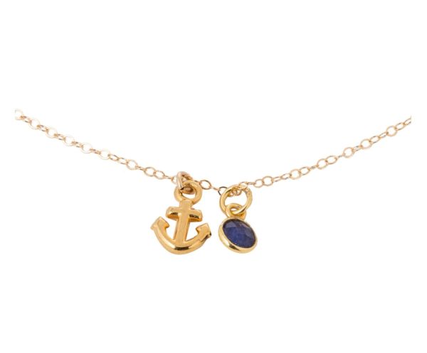 GEMSHINE Maritim Nautics Halskette mit Anker aus 925 Silber, hochwertig vergoldet oder rose im Navy Stil mit blauem Saphir - Made in Madrid, Spanien - Image 5