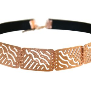 GEMSHINE Damenhalskette Choker in Silber, vergoldet oder rose. Längenverstellbares schwarzes Samtband. Made in München / Germany. Qualitätsvoller Schmuck im edlen Etui., Metall Farbe:Silber rose vergoldet