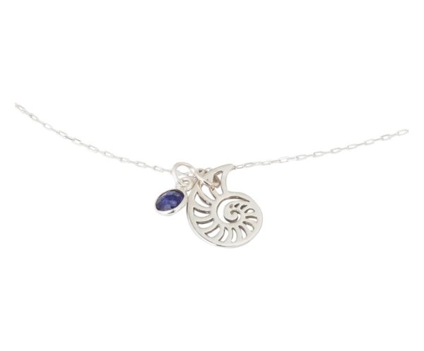 GEMSHINE Maritim Nautics Halskette mit Nautilus Muschel aus 925 Silber, hochwertig vergoldet oder rose im Navy Stil mit blauem Saphir - Made in Madrid, Spain, Metall Farbe:Silber - Image 5