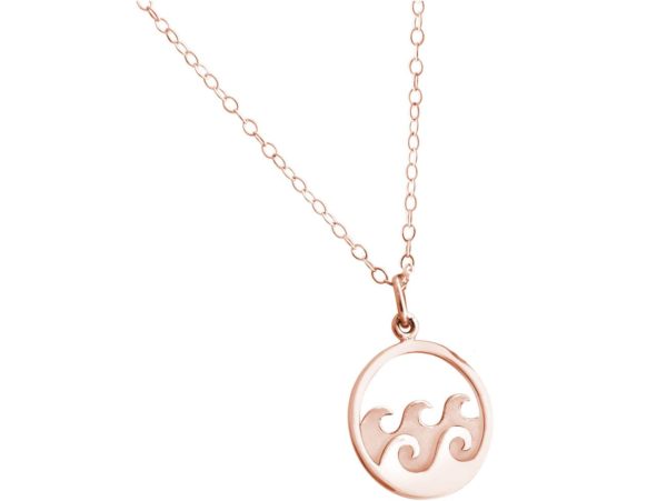 GEMSHINE Maritim Nautics Halskette mit Surf Wellen Meer aus 925 Silber, hochwertig vergoldet oder rose im Navy Stil - Made in Madrid, Spanien, Metall Farbe:Silber rose vergoldet - Image 3