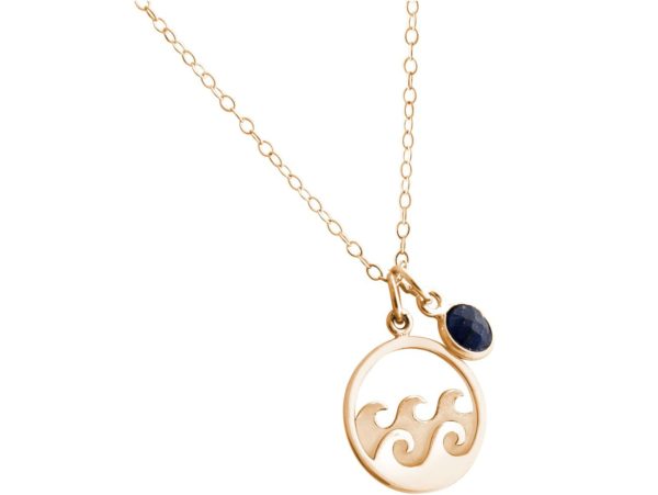 GEMSHINE Maritim Nautics Halskette mit Surf Wellen Meer aus 925 Silber, hochwertig vergoldet oder rose im Navy Stil mit blauem Saphir - Made in Madrid, Spanien - Image 4