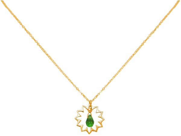 GEMSHINE Damenhalskette aus hochwertig vergoldetem 925 Silber mit YOGA Lotusblume und Turmalin Quarz hervorragender Qualität. Made in Madrid / Spanien. Im eleganten Schmucketui mit Geschenkverpackung. - Image 3