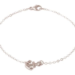 GEMSHINE Maritim Nautics Armband. Armkette mit Anker aus 925 Silber, hochwertig vergoldet oder rose im Navy Stil - Made in Madrid, Spanien, Metall Farbe:Silber