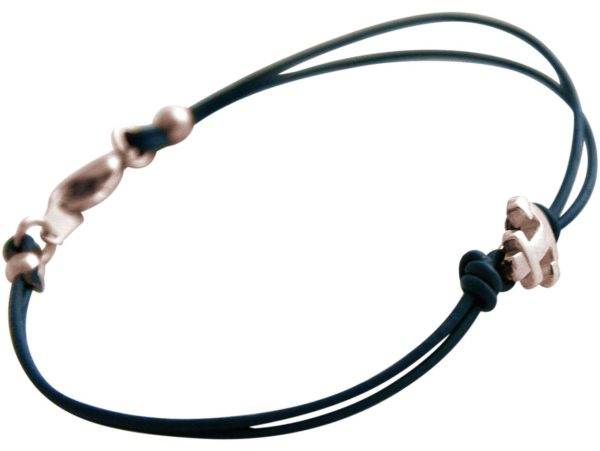 GEMSHINE Maritim Nautics Armband mit Anker in Silber, hochwertig vergoldet oder rose im Navy Stil mit blauem Leder Band - Made in München / Deutschland, Metall Farbe:Silber - Image 3