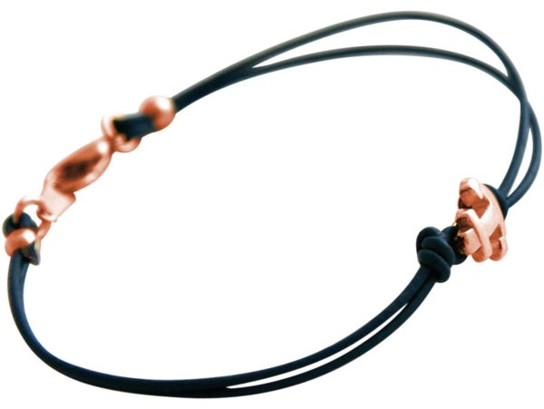 GEMSHINE Maritim Nautics Armband mit Anker in Silber, hochwertig vergoldet oder rose im Navy Stil mit blauem Leder Band - Made in München / Deutschland, Metall Farbe:Silber rose vergoldet - Image 3