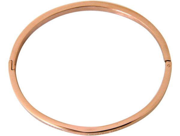 Gemshine - Damen - Armband - Armreif - Smile - Love - Dream - WISHES - Rose Gold - 4 mm - Image 3