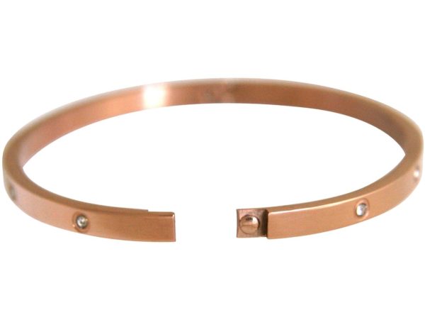 Gemshine - Damen - Armband - Armreif - WISHES - Sparkle - Glanz - Funkeln - Rose Gold - 4 mm - Image 4