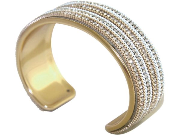 GEMSHINE Armreif mit Lederband und Strass. Armband versilbert, vergoldet oder rose vergoldet. Made in Madrid / Spain. Qualitätsvoller Schmuck im edlen Etui. - Image 4