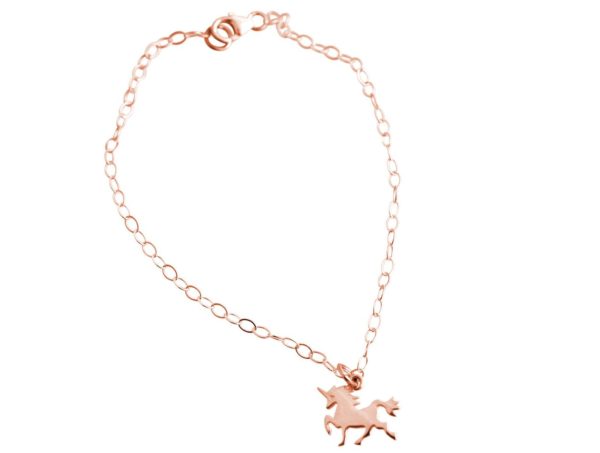 GEMSHINE Armband mit Einhorn. Armkette aus 925 Silber mit einer Länge von 18 cm. Massiv 925 Silber, vergoldet, rosé vergoldet. Made in Spanien. Geschenketui - Image 5