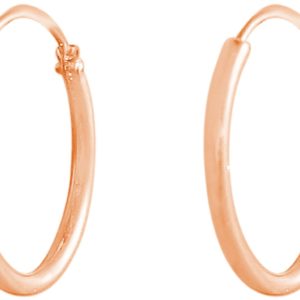 GEMSHINE 585 rose Gold 14k Creolen endless Hoop Ohrringe im klassischen Design in Größen 10 mm - 16 mm. Made in Madrid / Spanien, Ohrringe Diameter:16