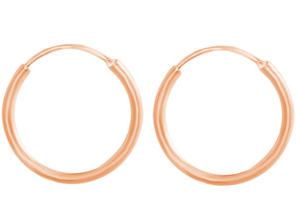 GEMSHINE 585 rose Gold 14k Creolen endless Hoop Ohrringe im klassischen Design in Größen 10 mm - 16 mm. Made in Madrid / Spanien, Ohrringe Diameter:12 - Image 4
