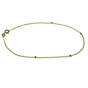 Fusskettchen - Panzerkette - 25cm - 333 Gelbgold mit Kugeln