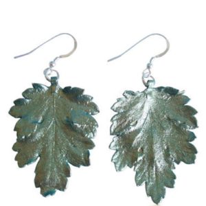 Gemshine - Damen - Ohrringe - 925 Silber - Blatt - Chrysanthem - Natur - 3,5 cm