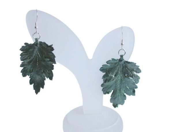 Gemshine - Damen - Ohrringe - 925 Silber - Blatt - Chrysanthem - Natur - 3,5 cm - Image 5