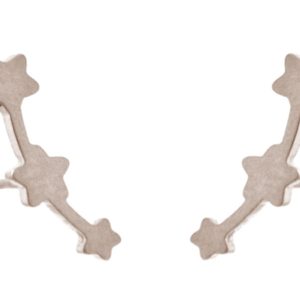 GEMSHINE Hochwertige Ohrringe mit Sternenkonstellation. Stern Ohrstecker in Silber, vergoldet, rose. Qualitätsvoller Schmuck Made in Madrid / Spain. , Metall Farbe:Silber