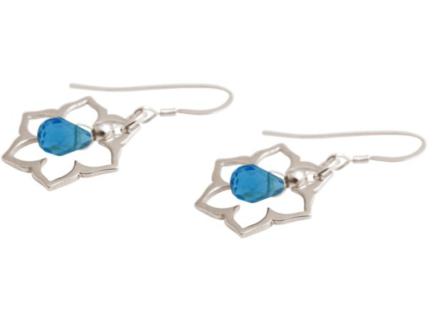 GEMSHINE Damenohrringe aus 925 Silber mit YOGA Lotusblumen und Topas Quarzen. Edelsteine hervorragender Qualität und Farbe. Made in Madrid / Spanien. Im eleganten Schmucketui und Geschenkverpackung - Image 4