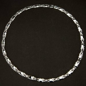Collier aus Edelstahl Kette Edelstahlkette Damenkette silber breit modern