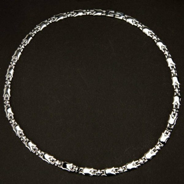 Collier aus Edelstahl Kette Edelstahlkette Damenkette silber breit modern