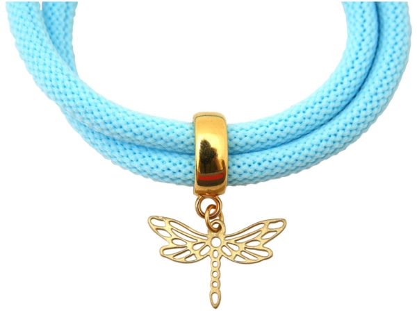 Gemshine - Damen - Armband - Wickelarmband - 925 Silber - Vergoldet - Libelle - Blau - Image 3