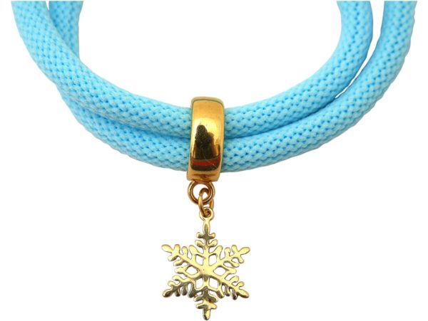 Gemshine - Damen - Armband - Wickelarmband - 925 Silber - Vergoldet - Schneeflocke - Blau - Image 4