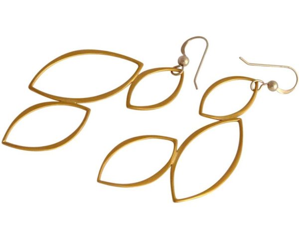 Gemshine - Damen - Ohrringe - 925 Silber - Vergoldet - Lotus Blüten Blätter - LEAVES - 5,5 cm - Image 5